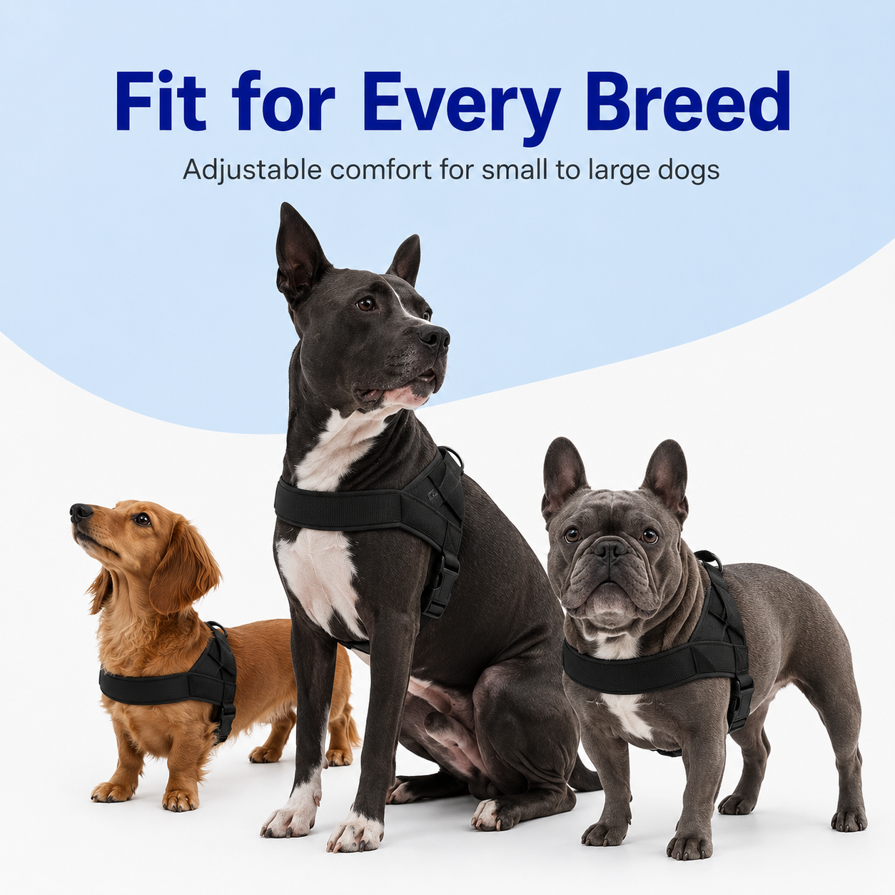 🐾 Comfortable & All-Day Dog Harness – Adjustable, No-Pull, Safe for All Breeds