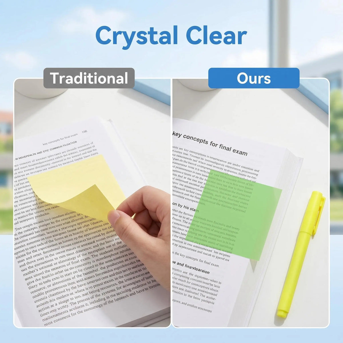 Transparent Pull-Out Glitter Sticky Notes