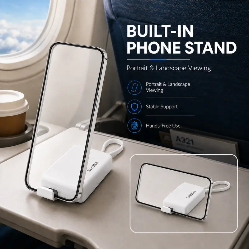 🔌 Pocket Travel Cable Kit – USB-C Cable, 3 Adapters, SIM/TF Storage & Phone Stand