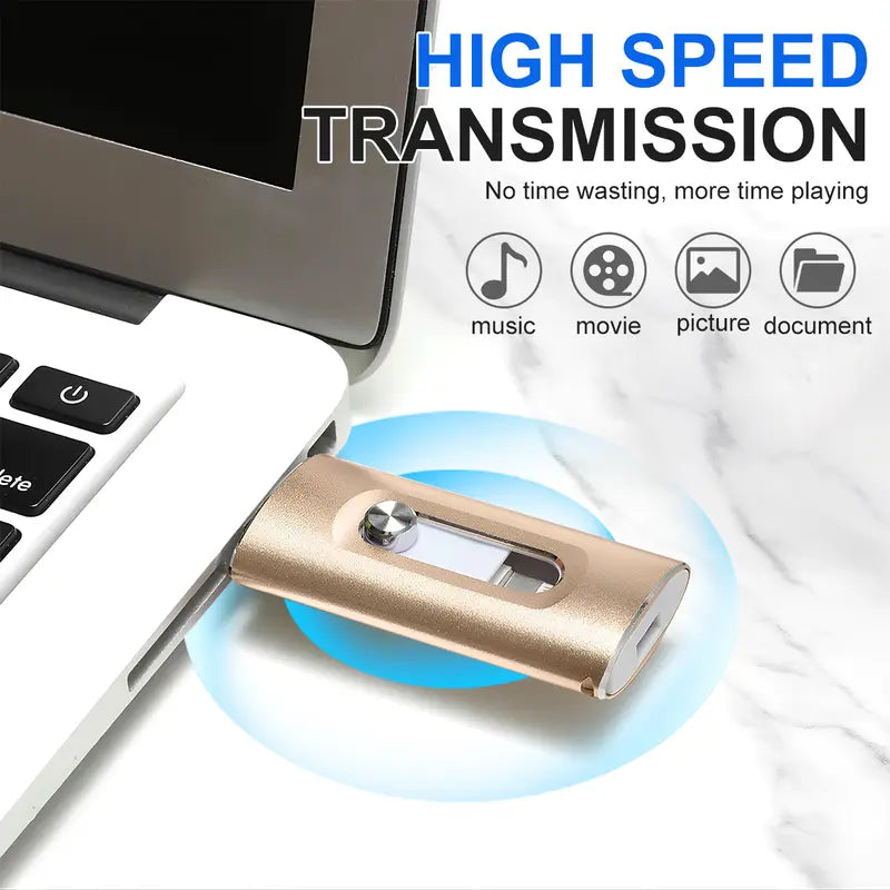 💾 4-in-1 High-Speed Flash Drive – Easy Backup for iPhone, Android & PC