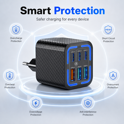 Portable 50W 6-Port Charging Station