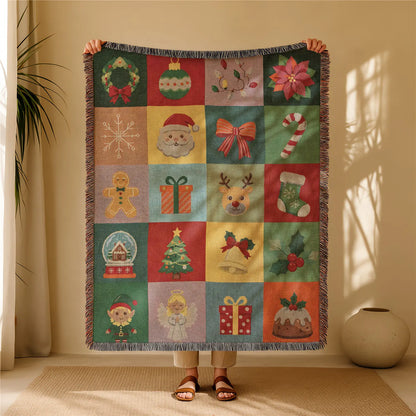 🎃 Vintage Halloween Patchwork Throw Blanket – Cozy Fall Home Decor