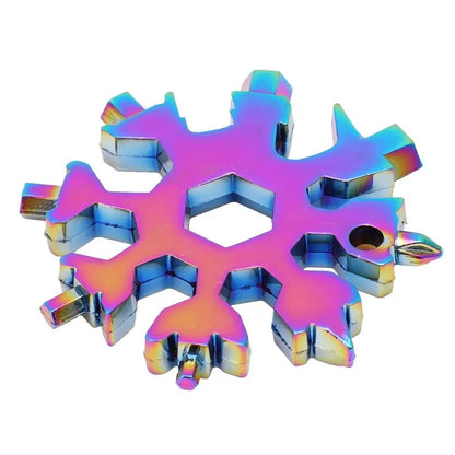 ❄️ 18-in-1 Snowflake Multi-Tool – Pocket Wrench, Screwdriver & Bottle Opener