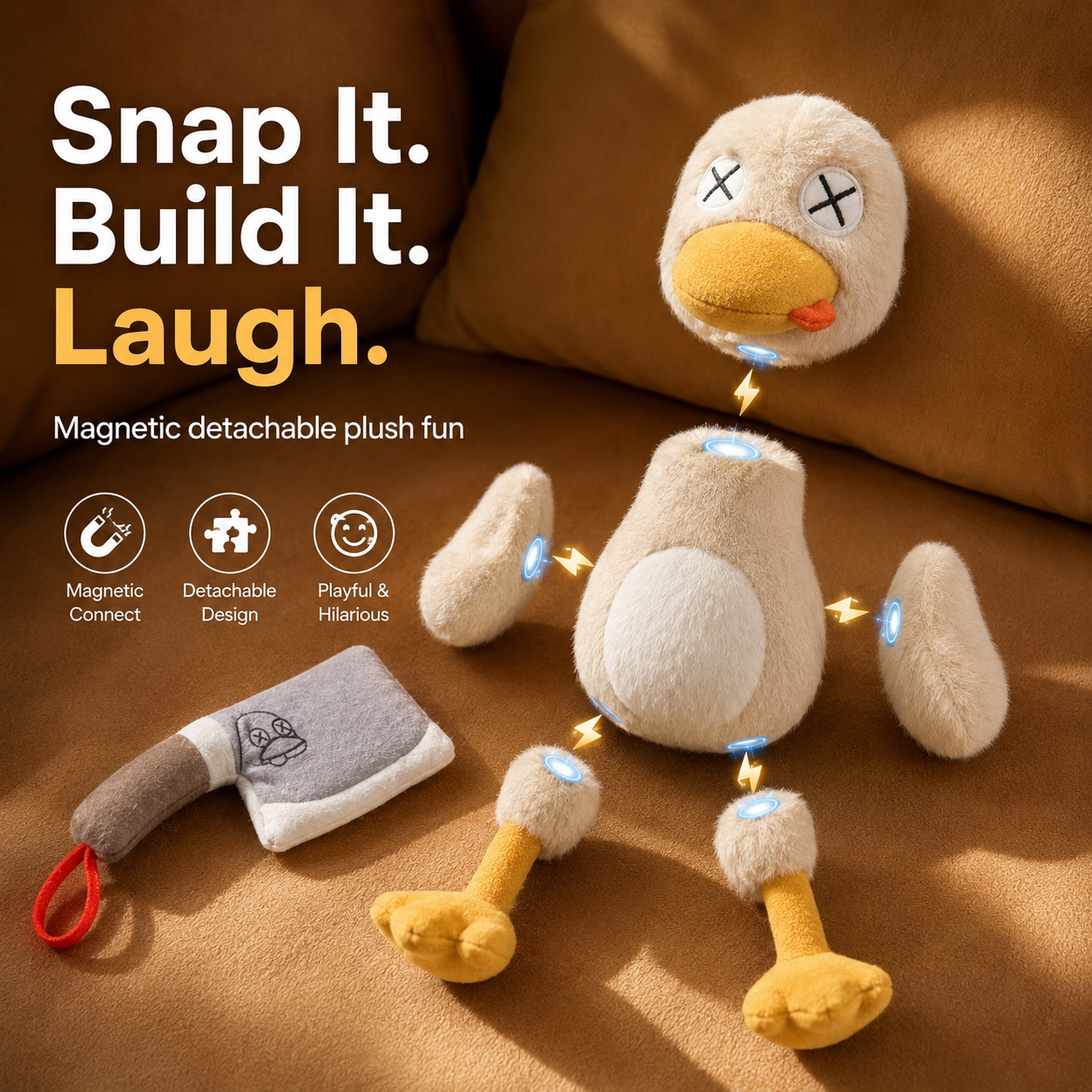 Magnetic Plush Toy Duck – "Salted Duck" Assembly Toy