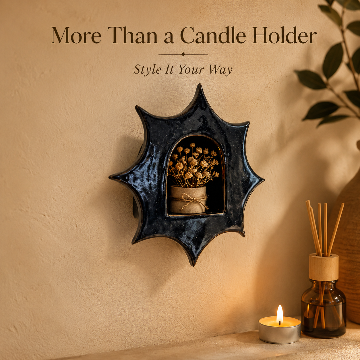 ✨Handcrafted Moroccan Wall Sconce – Tea Light & Decorative Niche