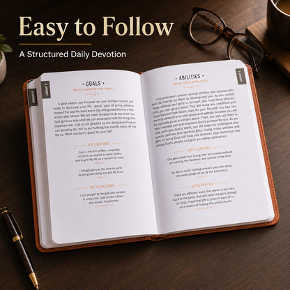 One Minute with God for Men – 365 Days Daily Devotional, Brown Faux Leather Flexcover, Christian Gift for Men, Bible Prayer Journal for Dad Husband Father, Portable Pocket Size