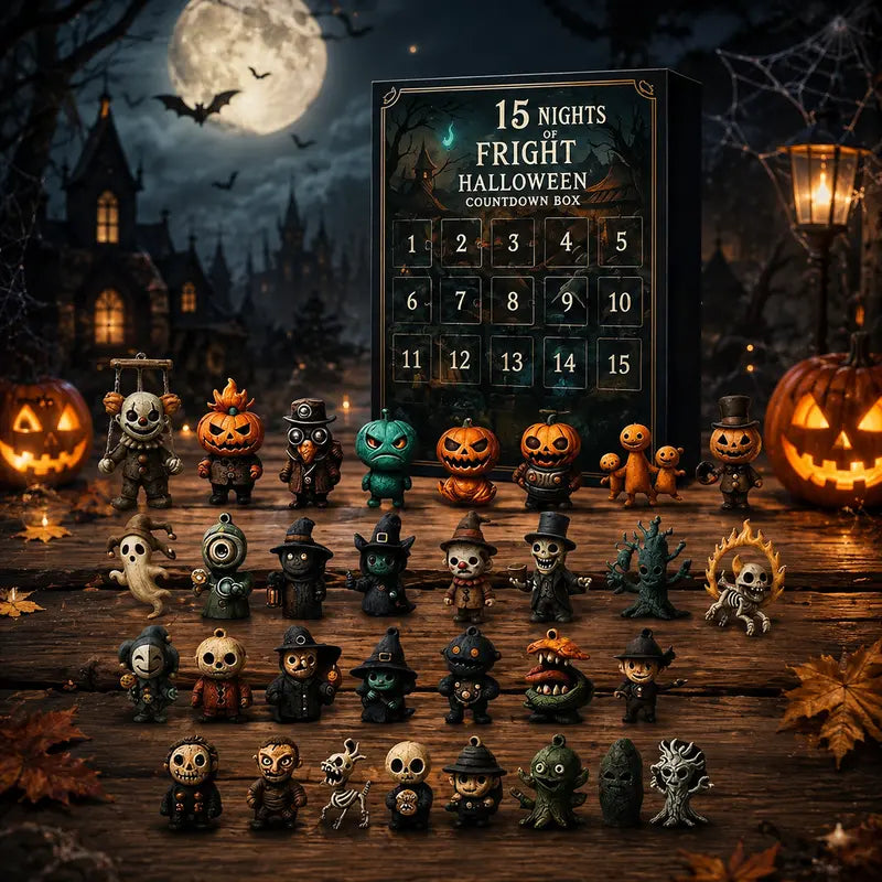 2026 Halloween Countdown Advent Calendar Gift Box - 31 Nights of Fright Blindbags Surprise Set, Scary Doll Collectible Minifigures, Hanging Charms, Mini Decorations, Festive Horror Vibe Gift for Horror Lovers with Daily Halloween Surprise