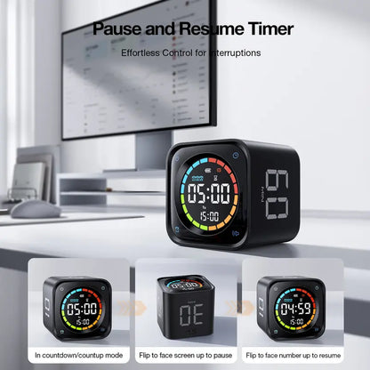 ⏳ Flip Pomodoro Timer Cube – Quick-Set Focus & Productivity Timer