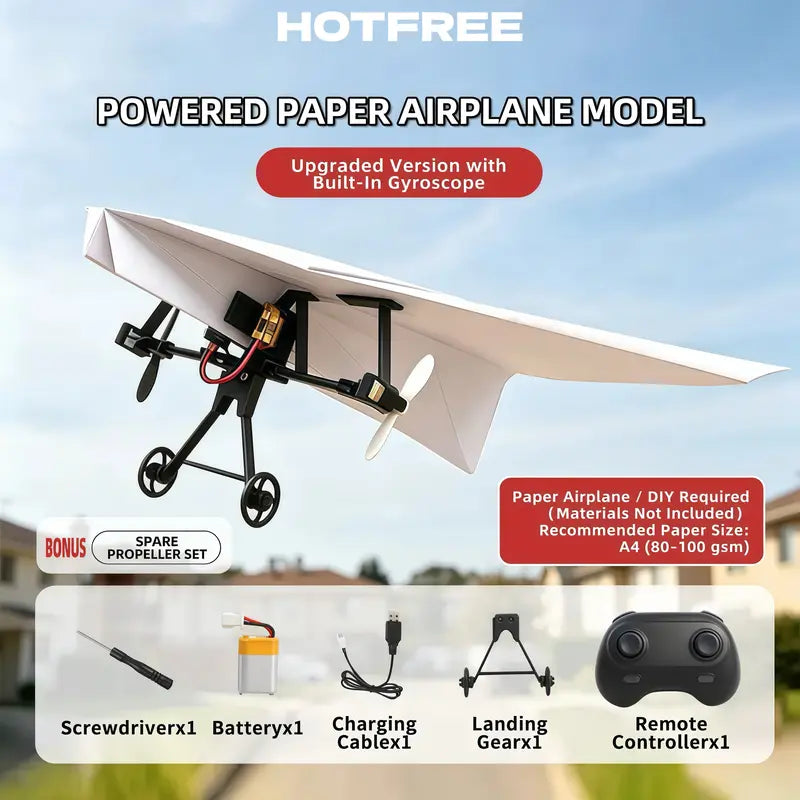 ✈️ RC Paper Airplane Kit – Turn Any A4 Paper Into Flight
