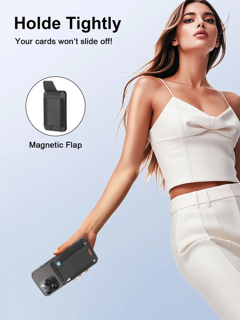 Magnetic closure wallet securely holding cards