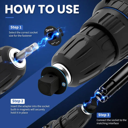 4-PC Impact Socket Adapter Set – 1/4" to 1" Drive Conversion Kit, Cr-Mo Alloy Steel, 1/4"(F)x3/8"(M), 1/2"(F)x3/4"(M), 1/2"(M)x3/8"(F), 3/8"(M)x1/4"(F) for Impact Wrench & Ratchet