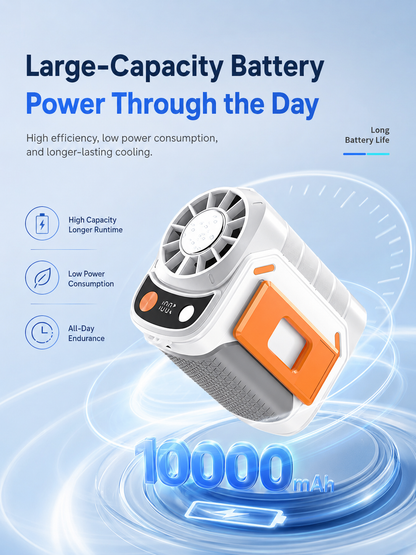 Portable Waist Fan, Rechargeable Multi-functional Fan
