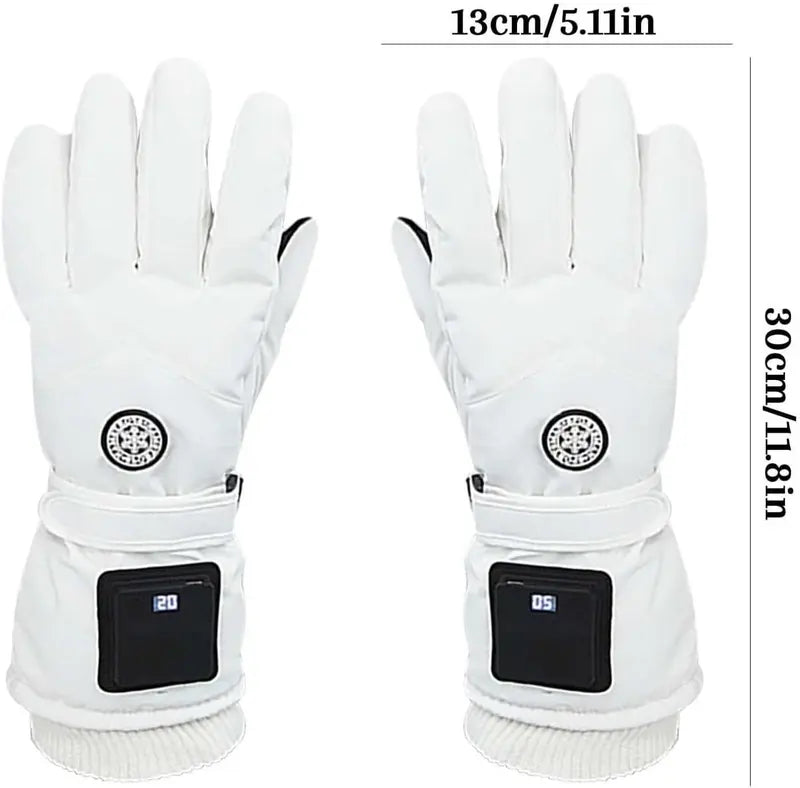 🔥 Rechargeable Heated Gloves – 3 Heat Settings, Waterproof Touchscreen Winter Gloves