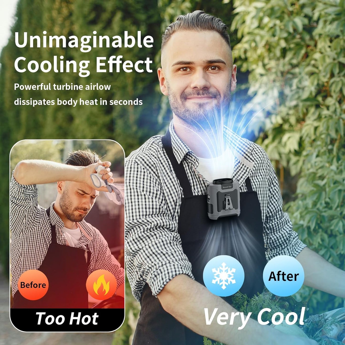 Socool 10000mAh Portable Waist Fan