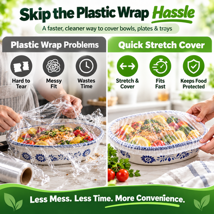 🥗 Elastic Food Storage Covers – Stretch Fresh-Keeping Bags for Bowls, Plates & Trays