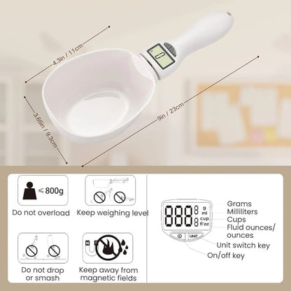 🥄 HOT SALE | Electronic Weighing Spoon Scale – 800g/0.1g Digital Measuring Spoon with LCD Screen for Kitchen & Pet Food
