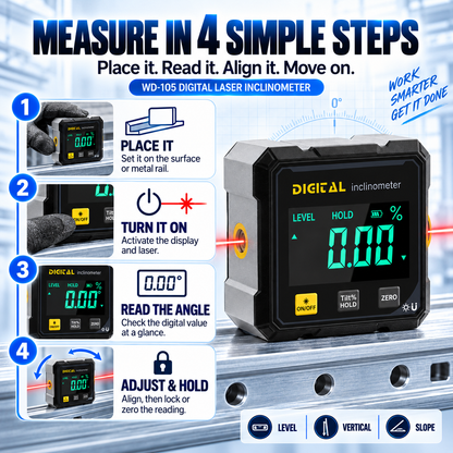 🔥 50% OFF Digital Laser Inclinometer – Dual Laser Precision Angle Finder