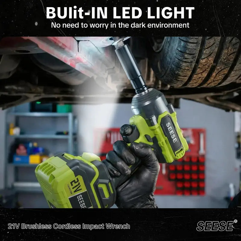 ⚡ 21V 3-in-1 Cordless Impact Wrench – 800N·m High Torque