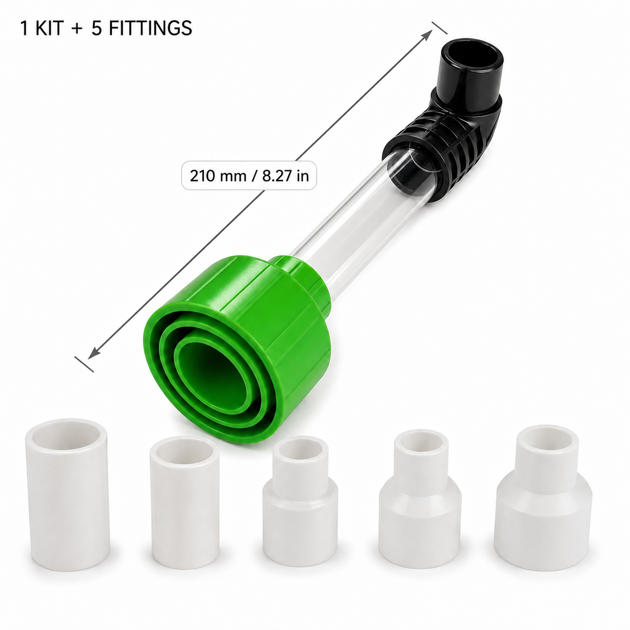 💧 AC Condensate Drain Line Vacuum Adapter Kit with Clear Tube & 5 Fittings
