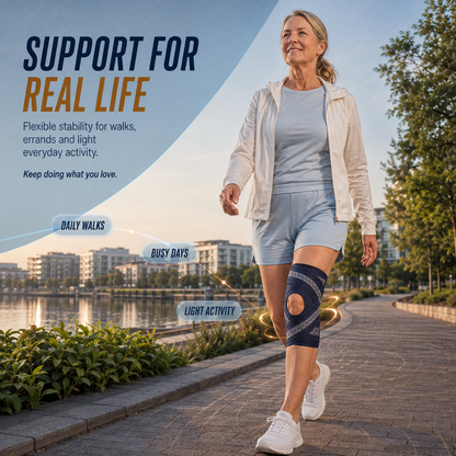 🦵 4-Spring Open-Patella Knee Brace – Adjustable Compression & Side Support