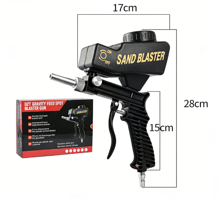 🛠️Light-Duty Pneumatic Sandblaster Kit | 150 PSI | Metal Nozzle | Rust Removal | Air Compressor Powered