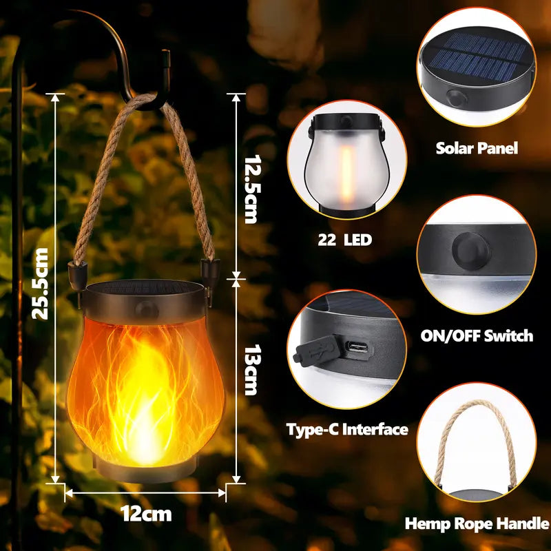 🎃2-Pack – Solar Flickering Flame Lanterns