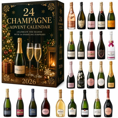 2026 Champagne Advent Calendar – 24-Day Christmas Countdown Gift