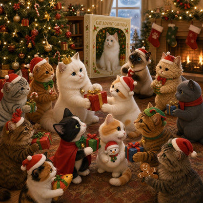 🐱 2026 Cat Advent Calendar – 24 Cat Charms & Holiday Ornaments 🎄