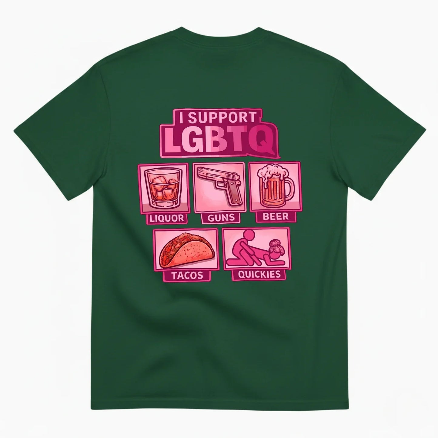 Bold Statement Graphic Tee – I Support LGBTQ Humor Streetwear T-Shirt