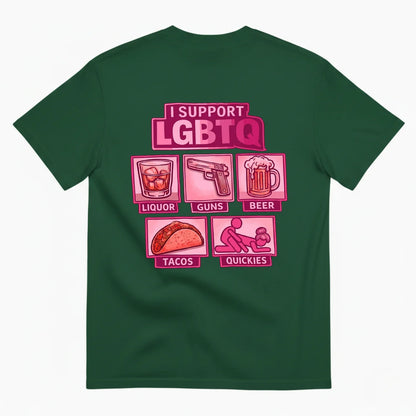 Bold Statement Graphic Tee – I Support LGBTQ Humor Streetwear T-Shirt
