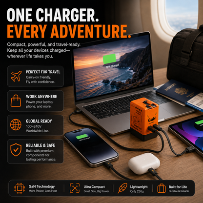 ⚡ All-in-One GaN Travel Charger