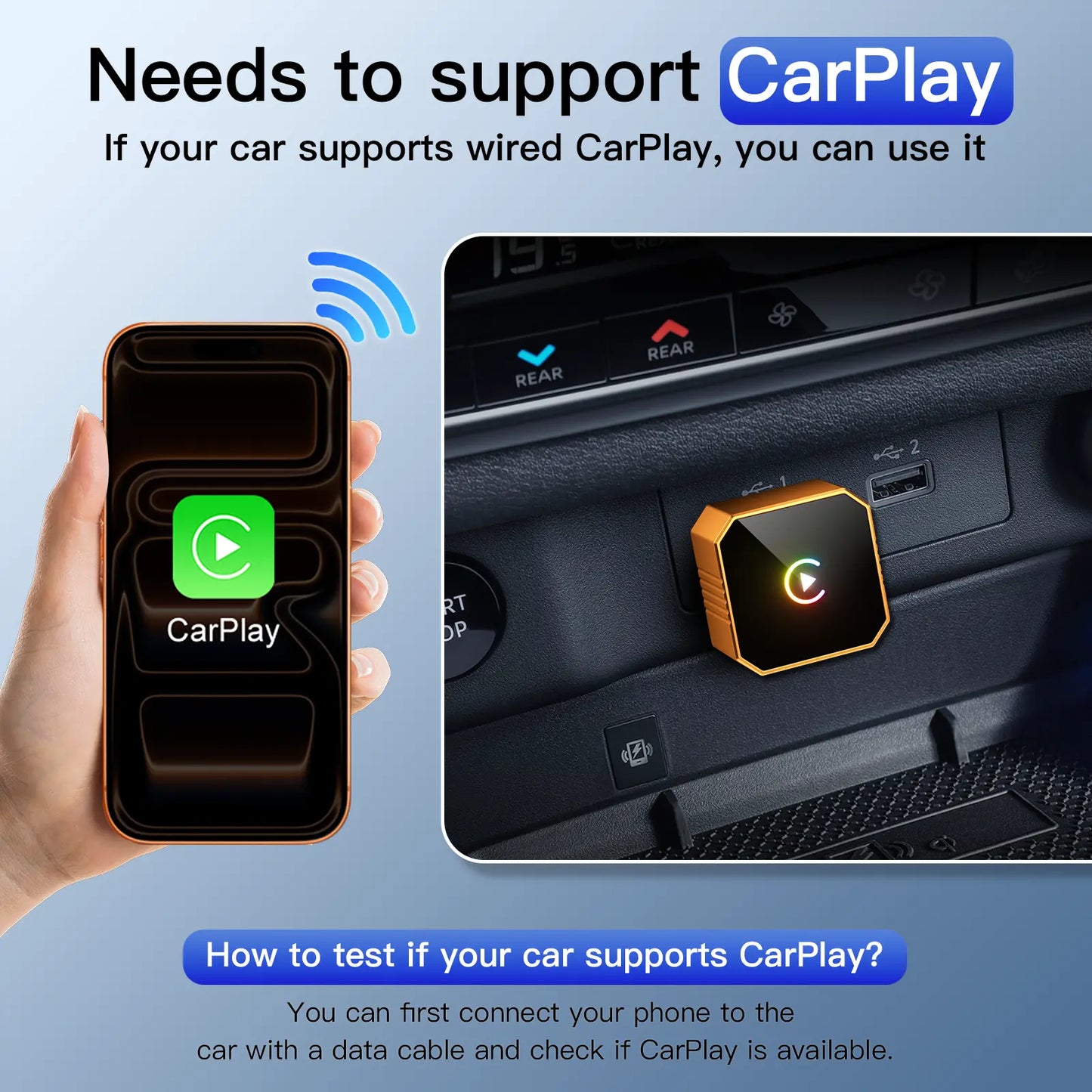 2026 Wireless CarPlay Adapter 2-in-1 for Apple CarPlay & Android Auto