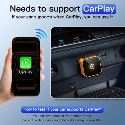 2026 Wireless CarPlay Adapter 2-in-1 for Apple CarPlay & Android Auto