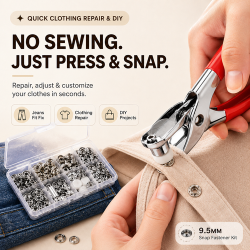 🧵 No-Sew Snap Button Pliers Kit | Quick Clothing Repair & DIY