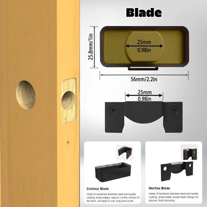 🔨 Door Latch Installation Kit – Precision Mortise Tool for Fast & Accurate Door Lock Installation, Fits Square & Round Deadbolts, 1-3/8" & 1-3/4" Doors