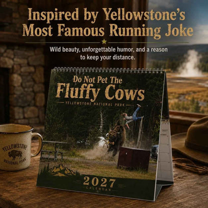 'Do Not Pet The Fluffy Cows' 🏞️ Bison Yellowstone National Park 2027 Wall Calendar