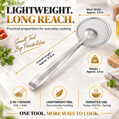 🔥 50% OFF Today 2-in-1 Spider Strainer Tongs for Frying & Draining