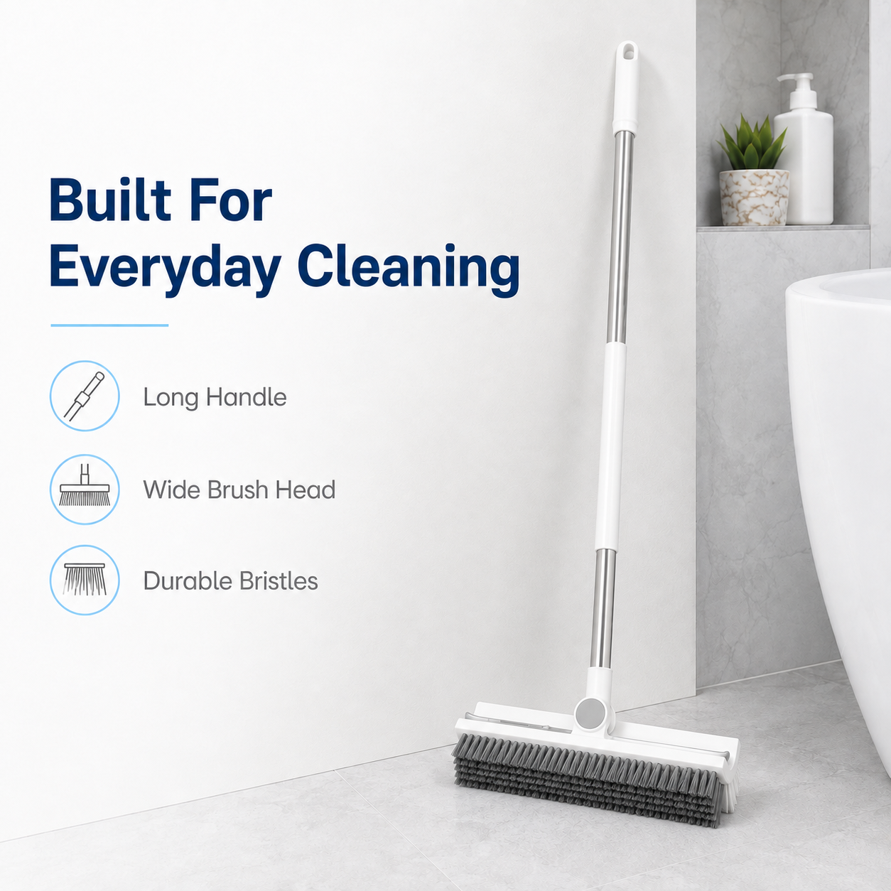 🧼 FlexClean™ 3-in-1 Floor Scrub Brush