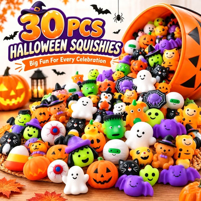 👻 30PCS Halloween Squishy Toys – Cute Party Favors, Goodie Bag Fillers & Classroom Prizes