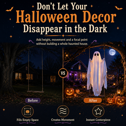 👻Haunted Swinging Ghost Halloween Yard Decoration – Hanging Outdoor Decor