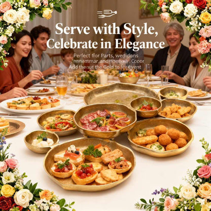 🔥 Limited-Time Sale🔥🍽️ Cluster Accent Bowls – Shiny Gold Snack & Appetizer Serving Dish