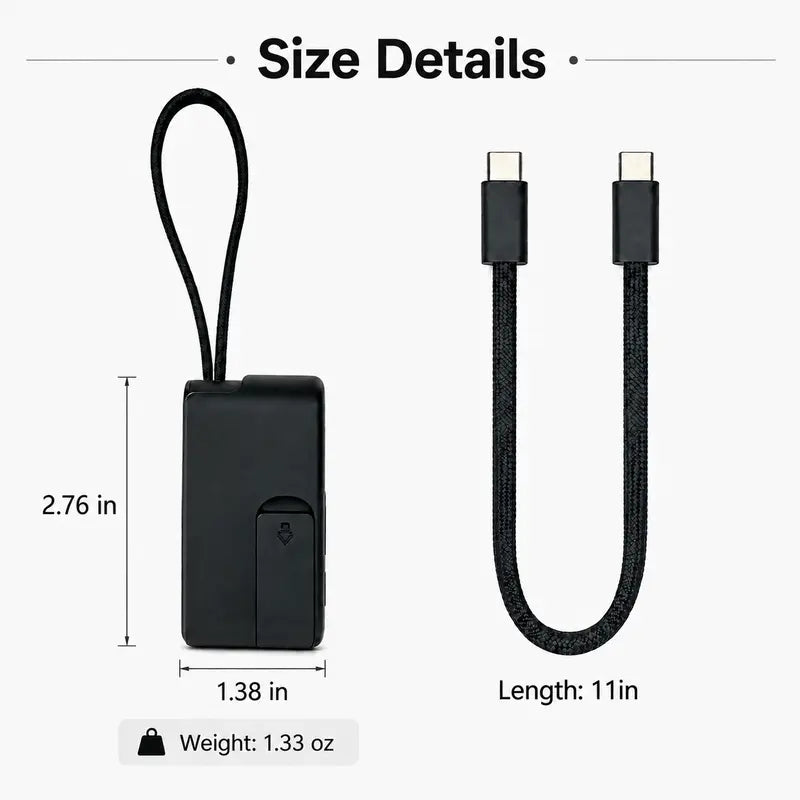 🔌 Pocket Travel Cable Kit – USB-C Cable, 3 Adapters, SIM/TF Storage & Phone Stand