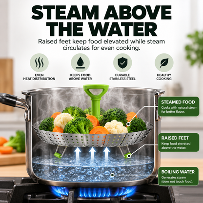 🥦 Expandable Folding Steamer Basket – Turn Your Everyday Pot Into a Steamer