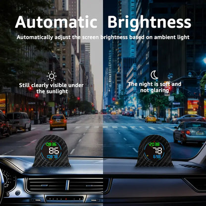 2026 F2 Digital GPS Head-Up Display for Cars | USB Plug & Play Speedometer