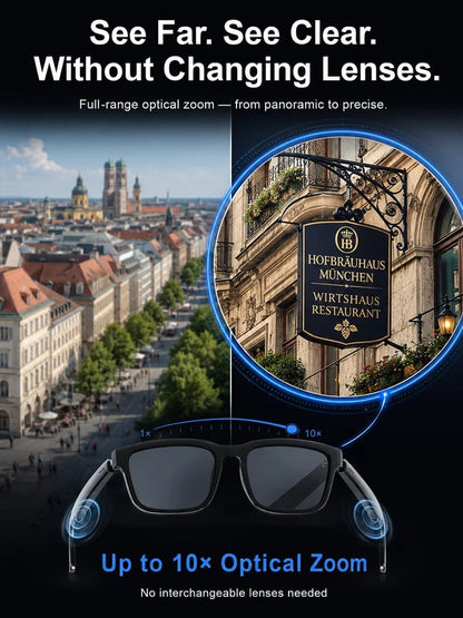 🕶️ AI Smart Translation Glasses – Real-Time Language Translator Glasses with Photochromic Lenses & HD Audio for Travel and Business