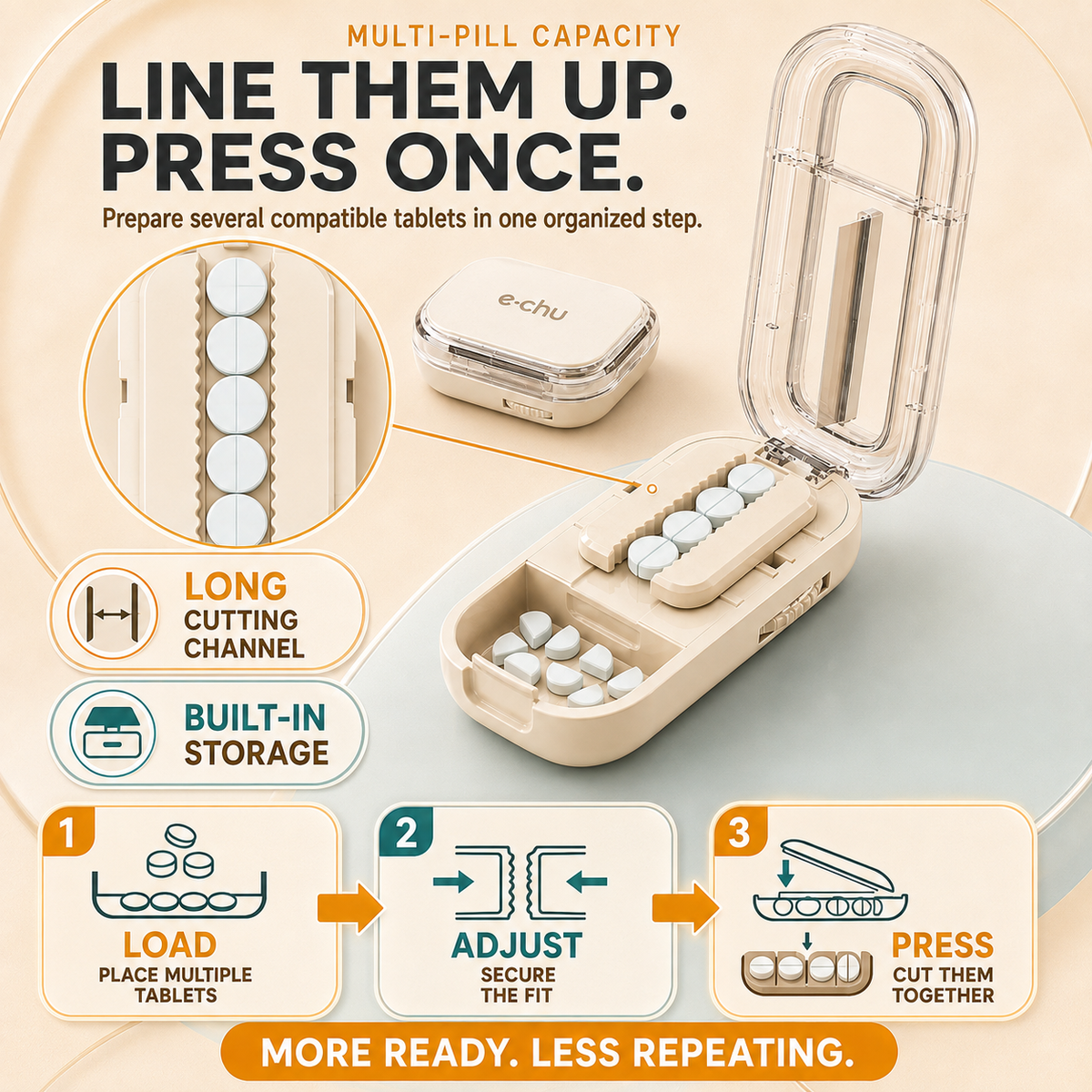 💊 2-in-1 Adjustable Multi-Pill Cutter & Storage Case – 2-Way or 4-Way