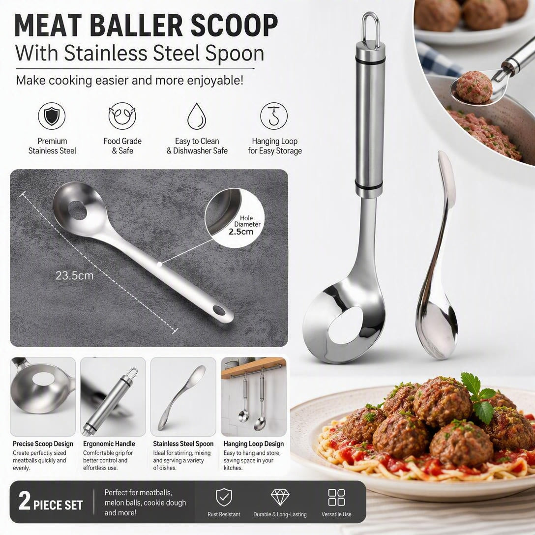 🥩304 Stainless Steel Meatball Scoop Ball Maker Tool🥄