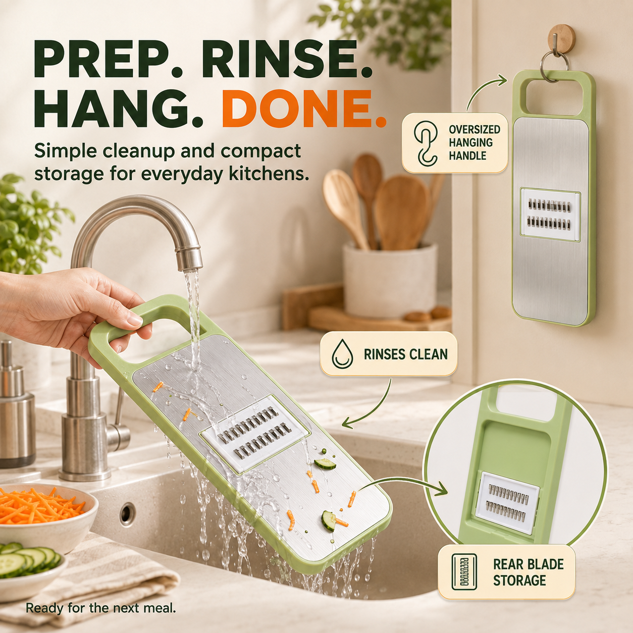🥕 6-in-1 Multifunction Vegetable Slicer & Julienne Cutter with Safety Food Holder