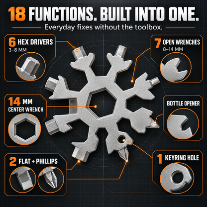 ❄️ 50% OFF 18-in-1 Snowflake Multi-Tool – Your Pocket-Sized Toolbox