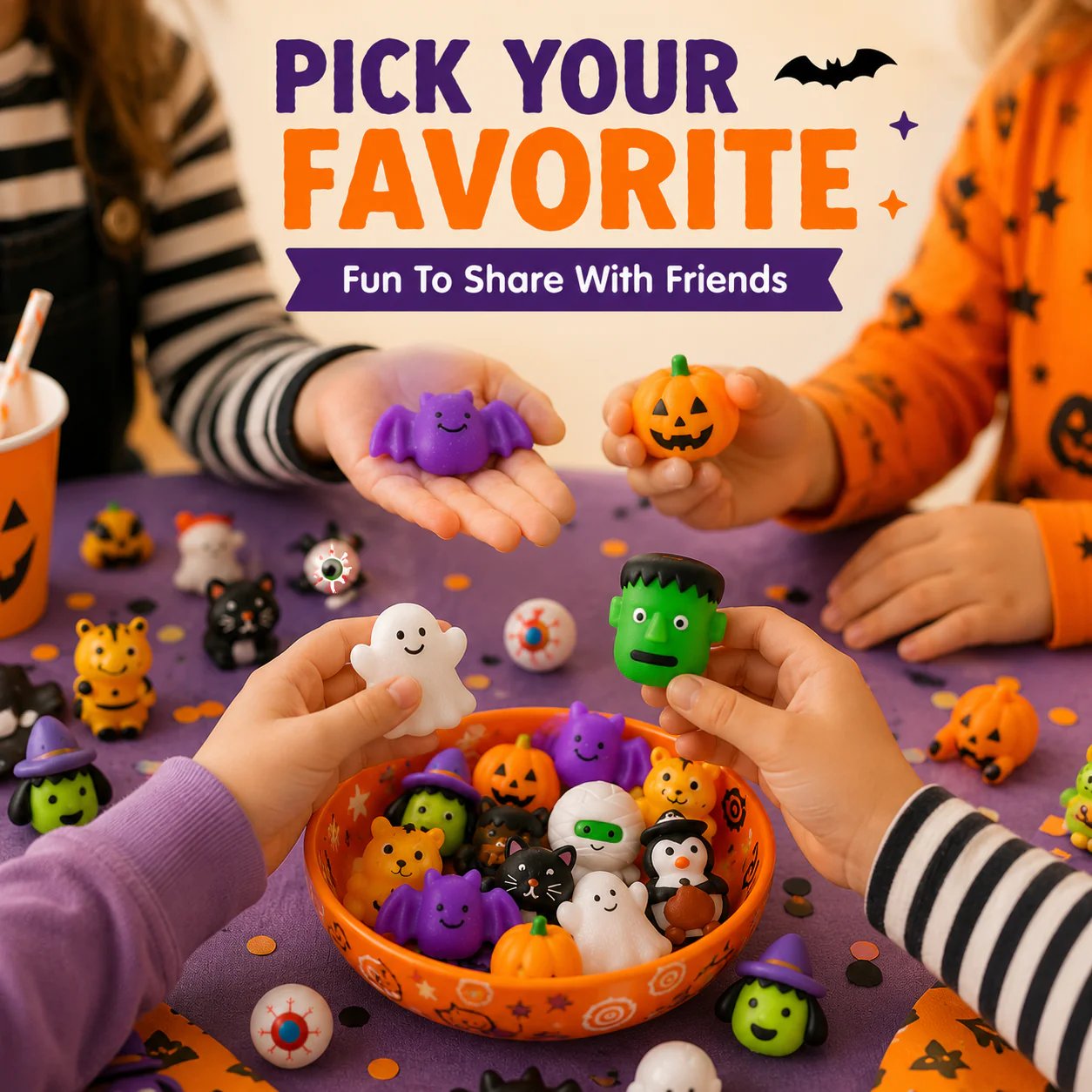 👻 30PCS Halloween Squishy Toys – Cute Party Favors, Goodie Bag Fillers & Classroom Prizes